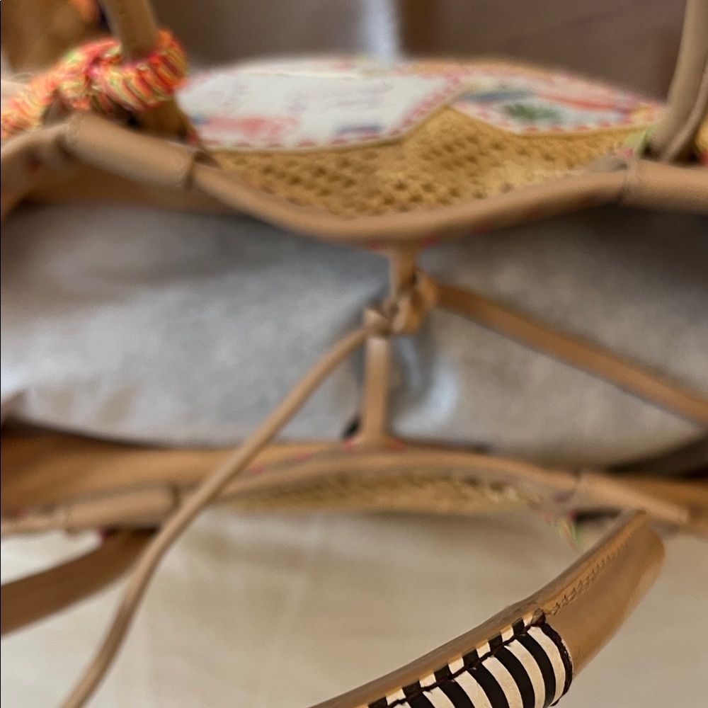 henri bendel Brown Woven Tote with Colorful Beach Patch Accents - Picture 8 of 15